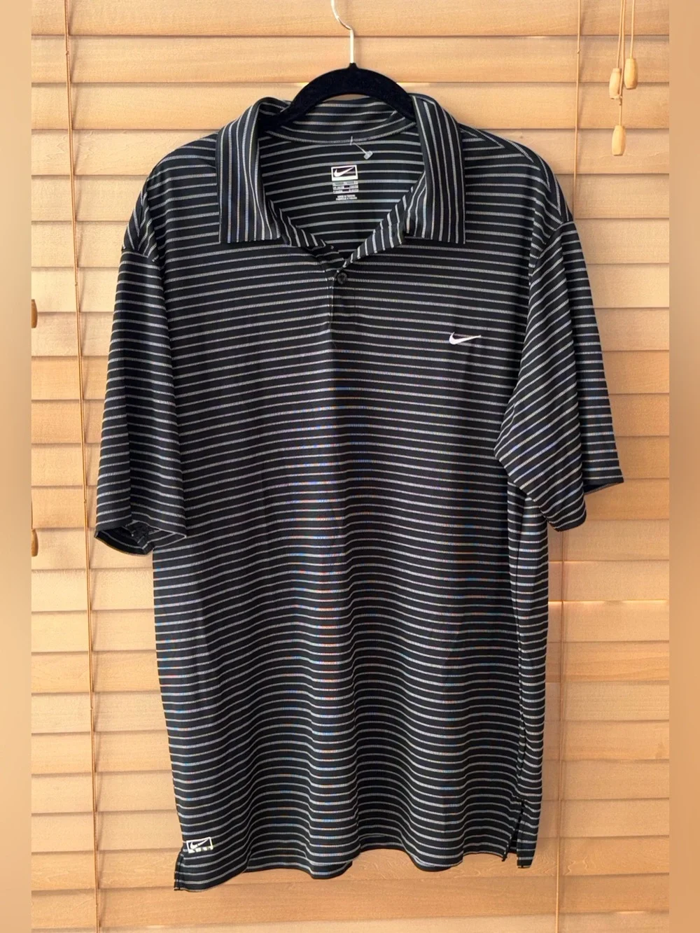 Nike Performance Black Striped Polo Shirt - Men's XL